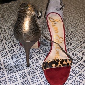 Sam Edelman 7.5 leopard heels only worn once